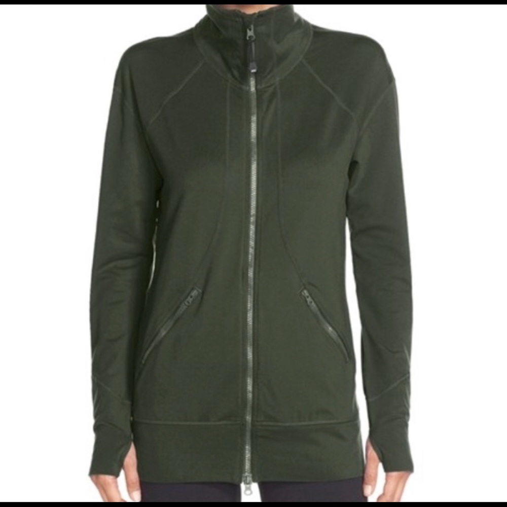 Zella Zip Up Training Jacket in Olive Green